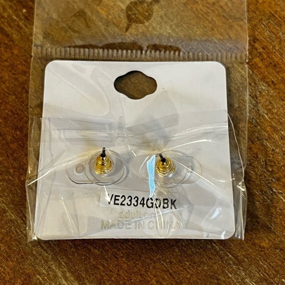 2/$15 - Gold/Black Druzy Hexagon Post Earring - Picture 7 of 7